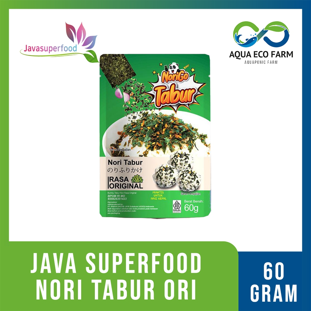 

[AquaEcoFarm] Nori Tabur JAVA SUPER FOOD 60gr | Original & Spicy | Rumput Laut Tabur Premium Bandung