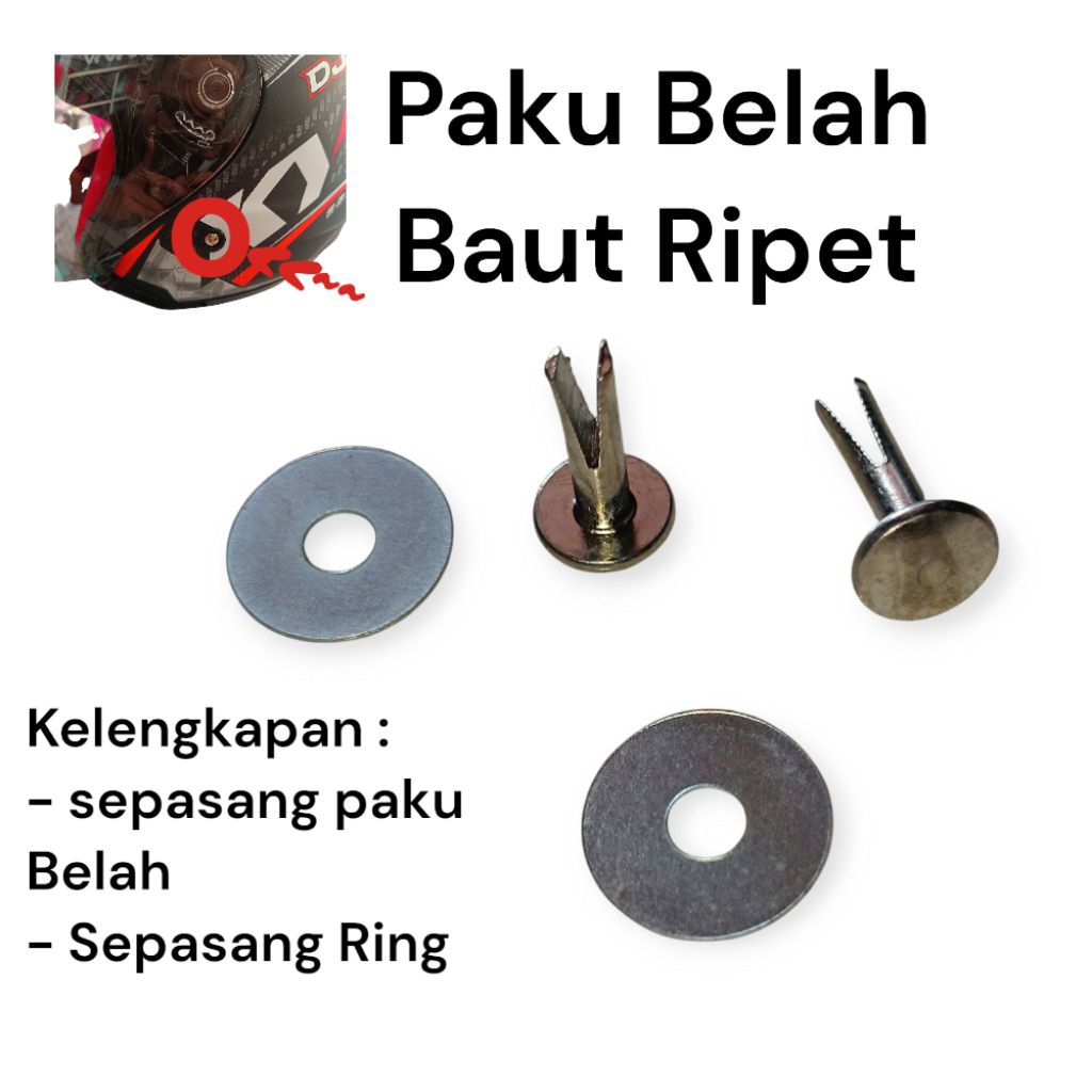 Paku Belah Paku Keling Baut Tali gesper helm universal