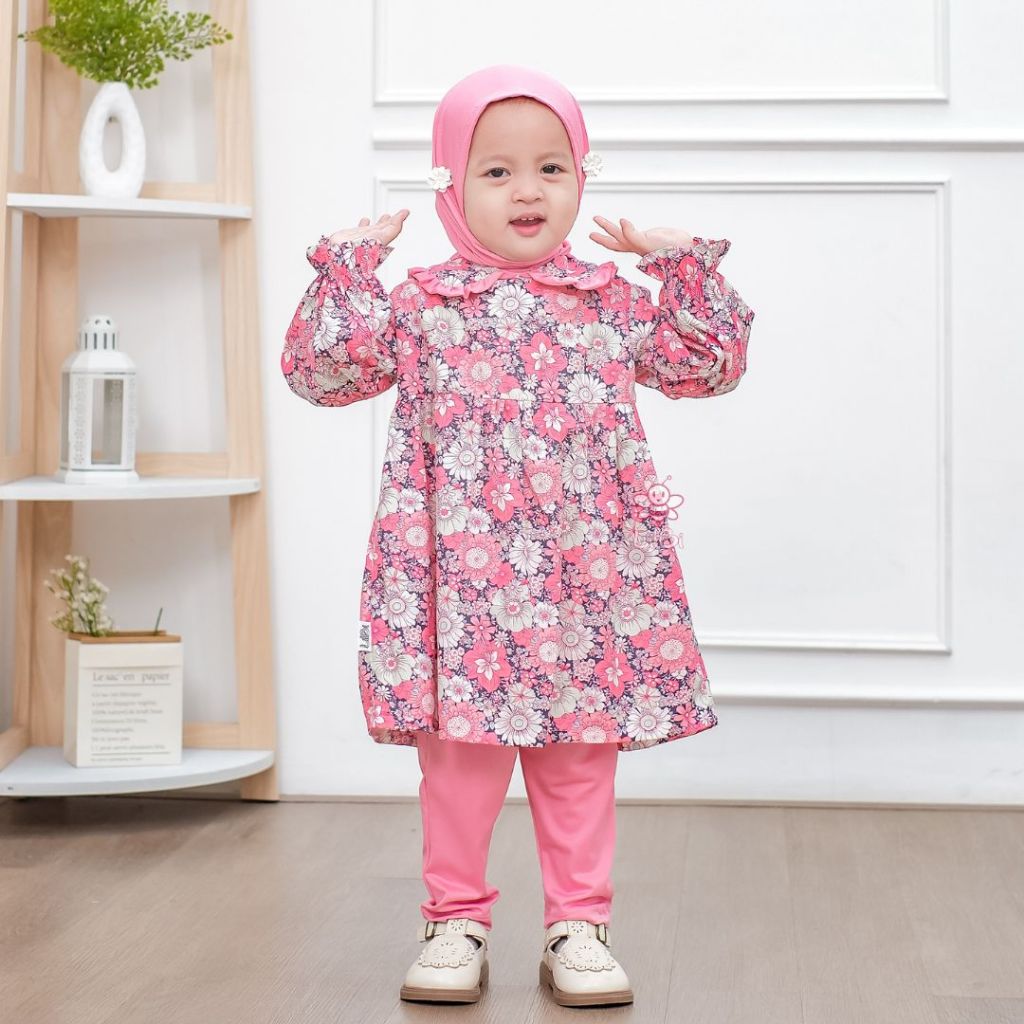 Daisy One Set By LIlbi - Little Bee Boutique - One Set Anak - Set Muslim Anak Perempuan - Baju Musli