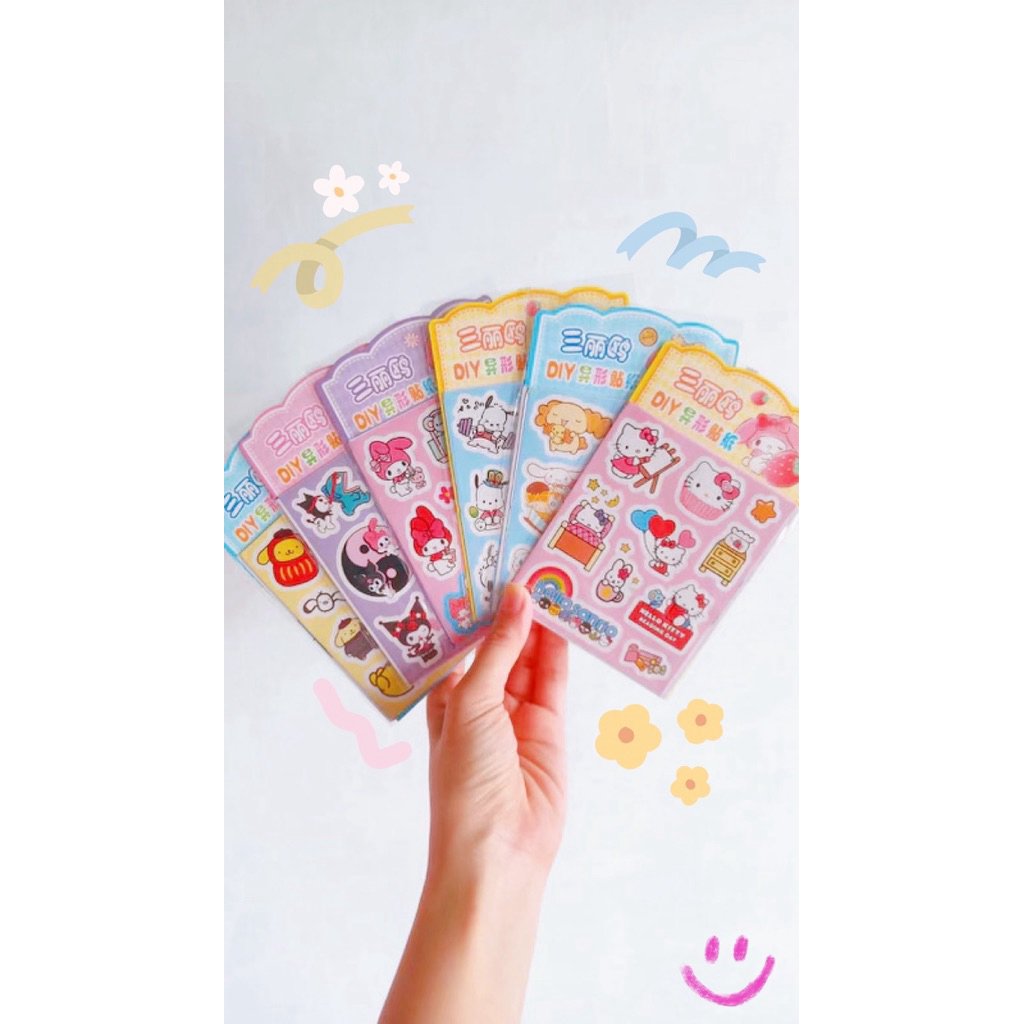 

4pcs sanrio stickers deco lucu/sticker murah/lucu/aesthetic