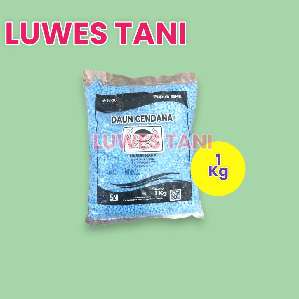 Pupuk NPK Daun Cendana 1kg pupuk npk 161616 biru