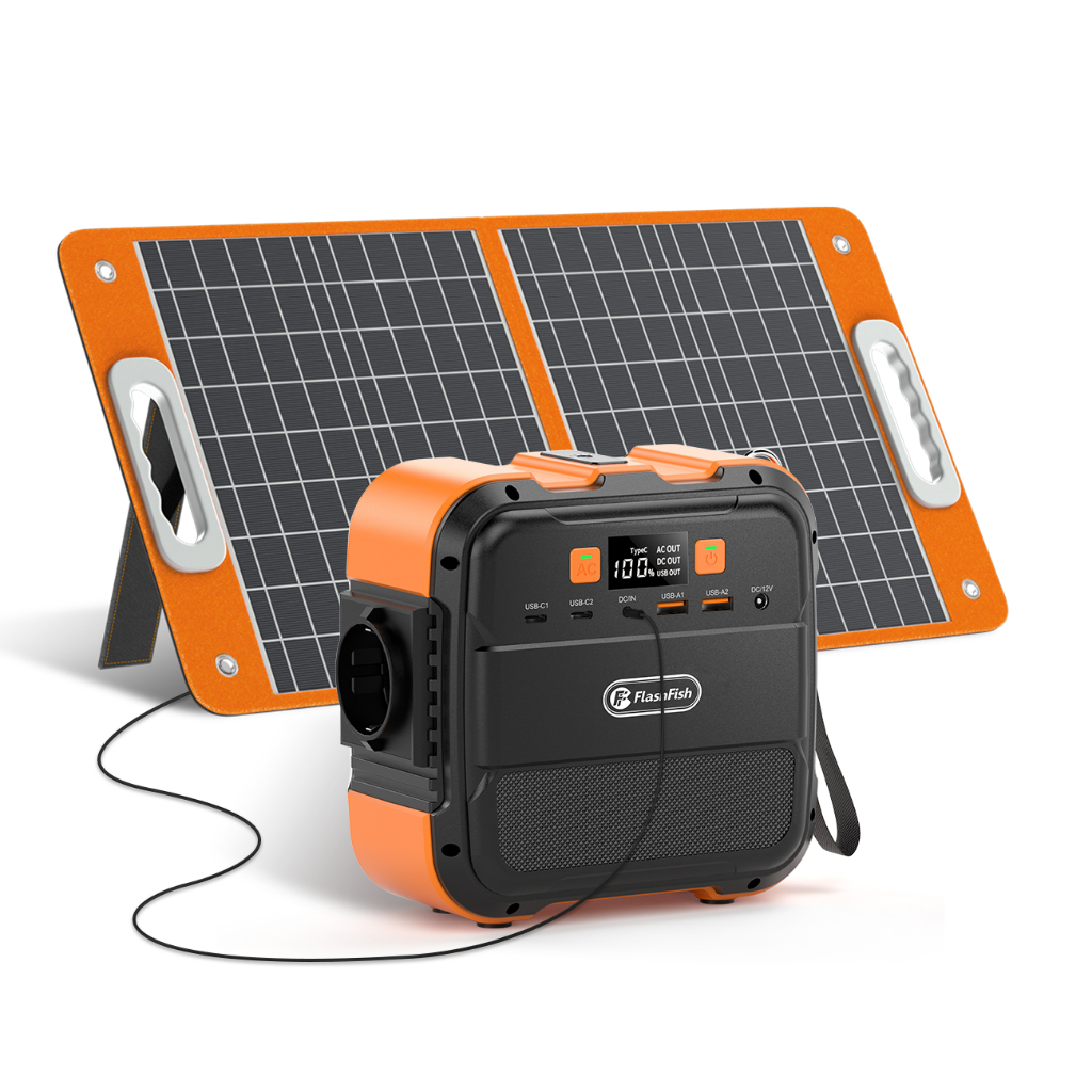 120W 98Wh | FlashFish Portable Powerbank Camping Mini Genset Solar Generator Power Station Solar Pow