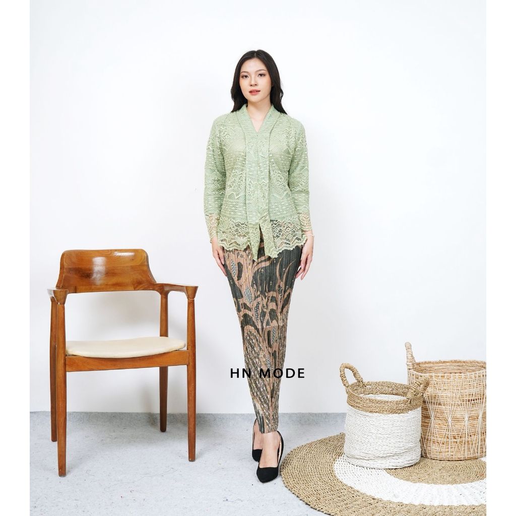 Naily kebaya - Setelan kebaya floy brokat renda kartini, baju kondangan kekinian