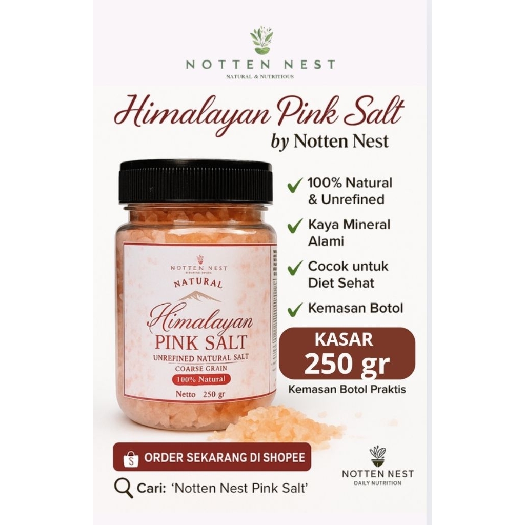 

Garam Himalaya Kasar 250gr | Garam Pink Alami Kaya Mineral | Cocok untuk Memasak & Relaksasi