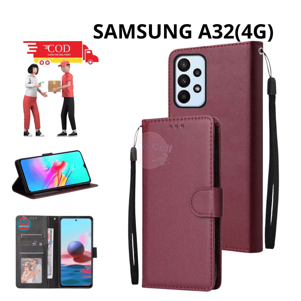 Casing Flip Polos Samsung A32 4G Casing Flip Wallet Dompet