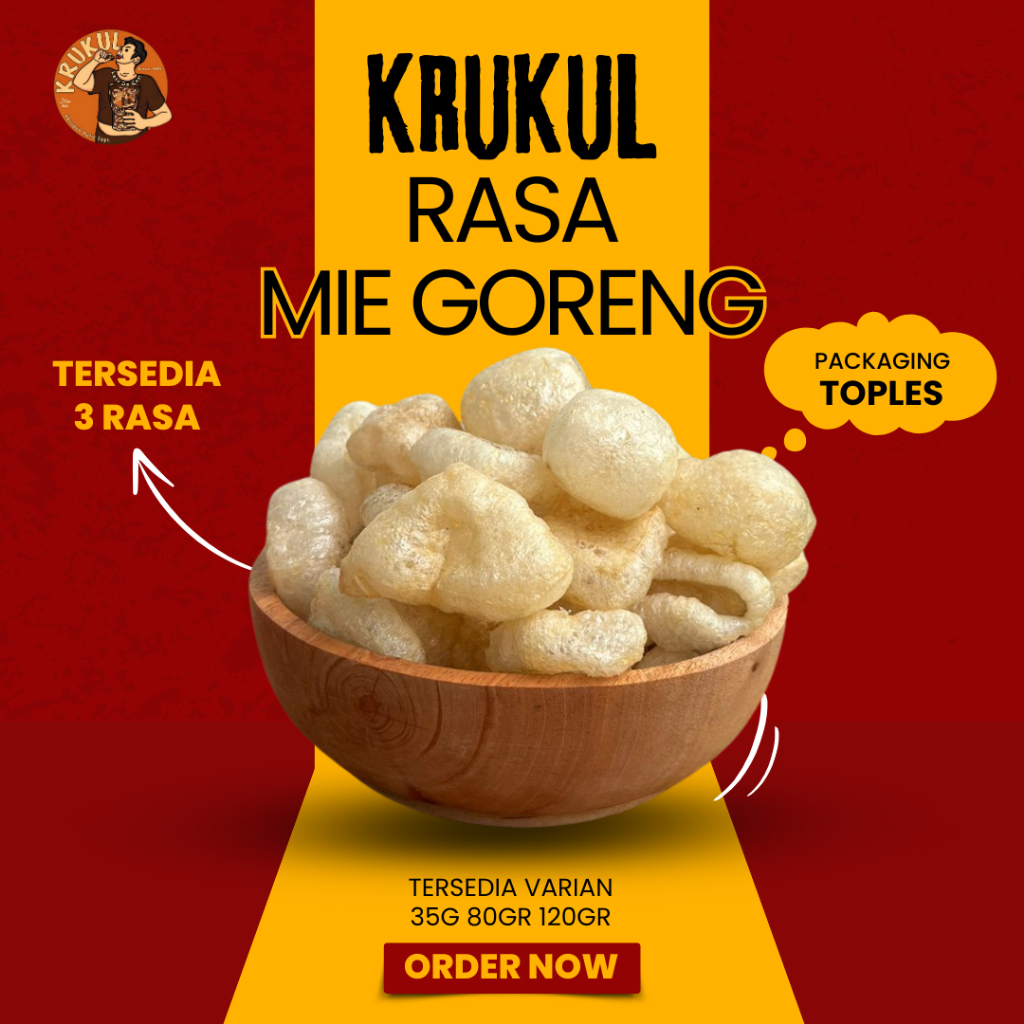 

KRUKUL - Kerupuk Kulit Bumbu Mie Goreng (45gr / 80gr / 150gr / 200gr) | Cemilan Viral | Snack Ringan