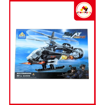 Toytopia Mainan Robot Polisi Brick Blok City Police Hawk SWAT FORCE KAZI KY67296-04 Helikopter Seran