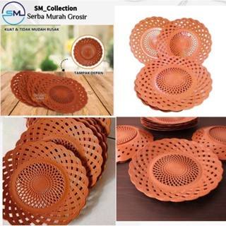 Piring Buah/Piring Plastik/Piring Rotan Plastik/Piring Rotan Fuji 9 - 6 PCS