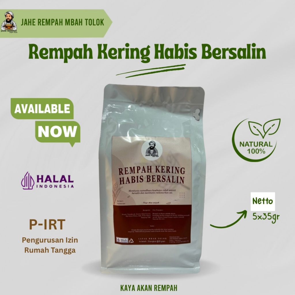 

RACIKAN REMPAH KERING UNTUK PASCA PERSALINAN MEMBANTU PEMULIHAN 100% HERBAL RESEP DARI LELUHUR JAWA