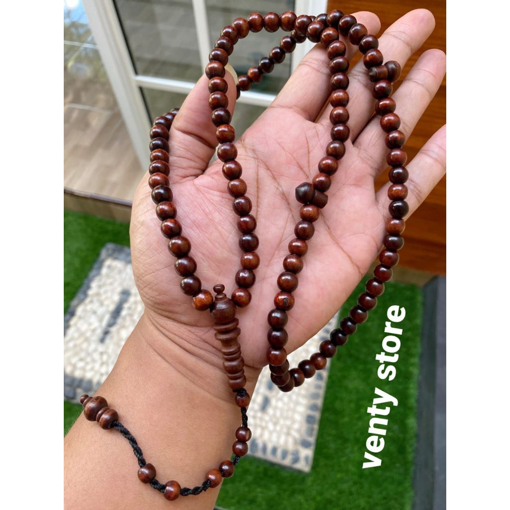tasbih kayu stigi 8 mm grade A tasbih stigi asli tasbih stigi 99 butir tasbih kayu stigi asli tasbih
