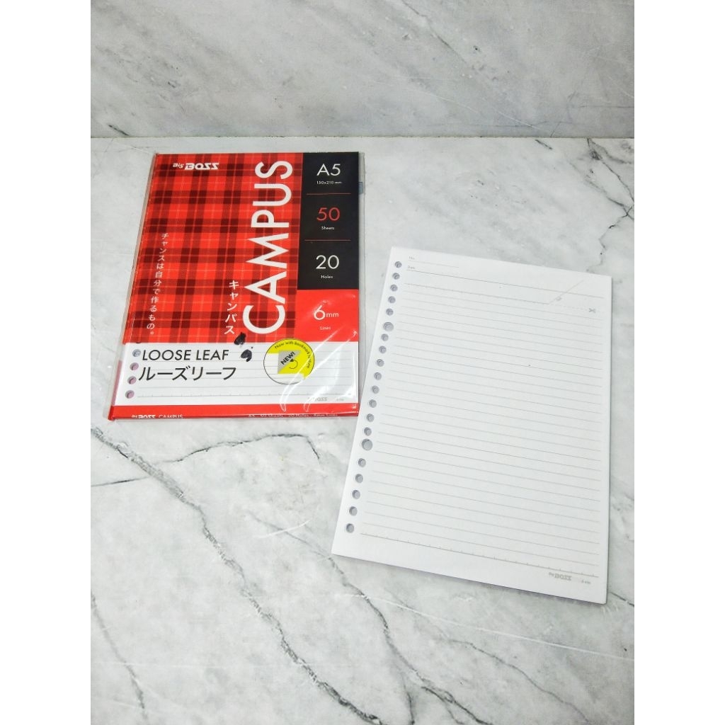 

KERTAS BINDER CAMPUS BIG BOSS A5 100 LEMBAR / ISI BINDER A5 CAMPUS 100 SHEETS - BIG BOSS