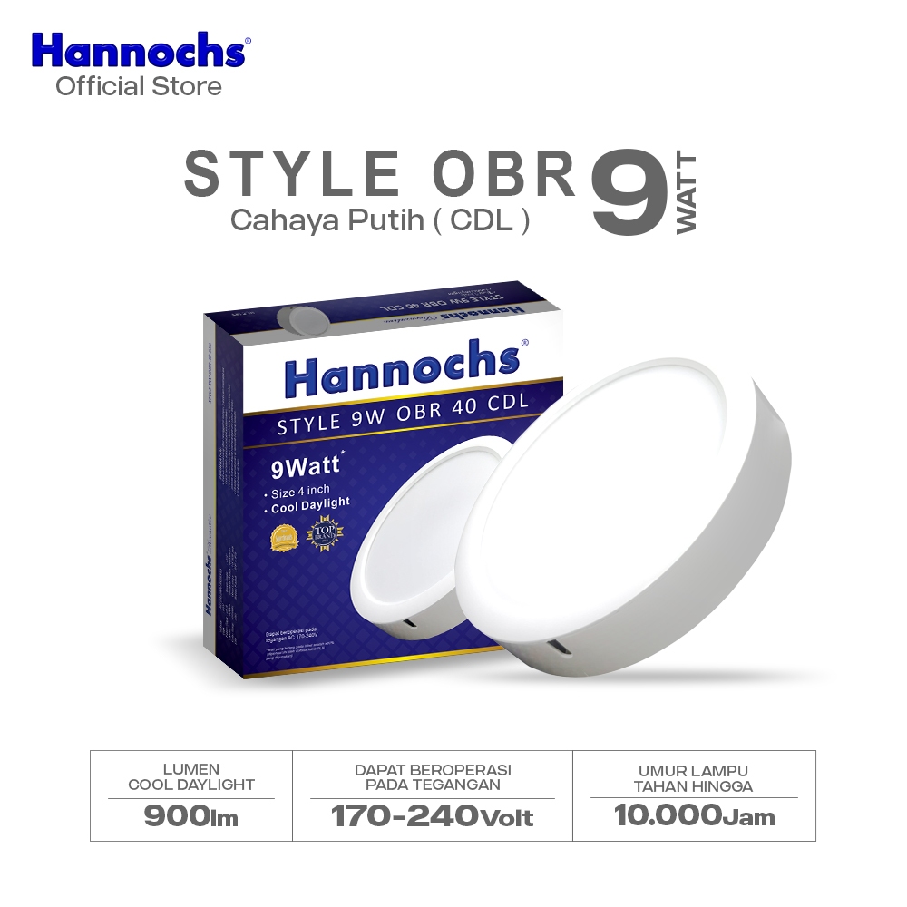 Hannochs Lampu Downlight LED Style 9W OBR Cahaya Putih OUTBOW