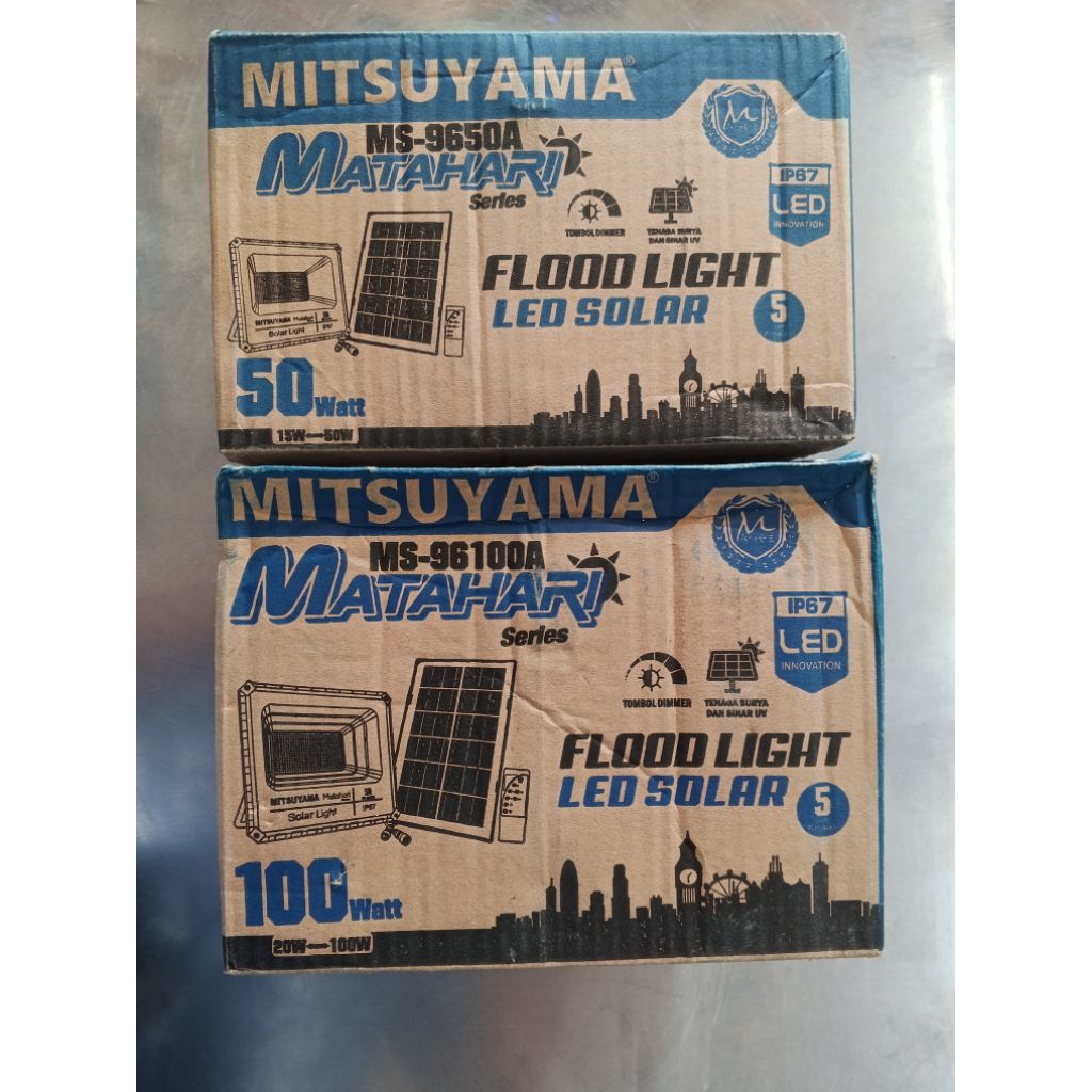 Lampu Sorot LED Solar Panel 50w 100W - Mitsuyama Seri Matahari MS-9650A MS-96100A