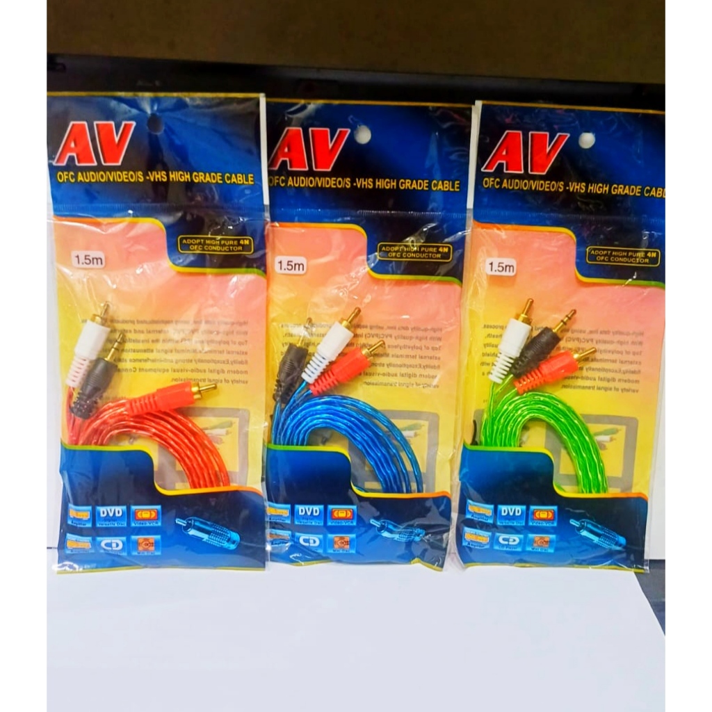 KABEL AV 1.5M OFC AUDIO/VIDEO/VHS HIGH GRADE CABLE