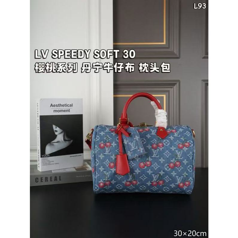 SPEEDY SOFT 30 Cherry Series Denim Denim Pillow Bag Single Shoulder Cross Shoulder Handbag LLLL