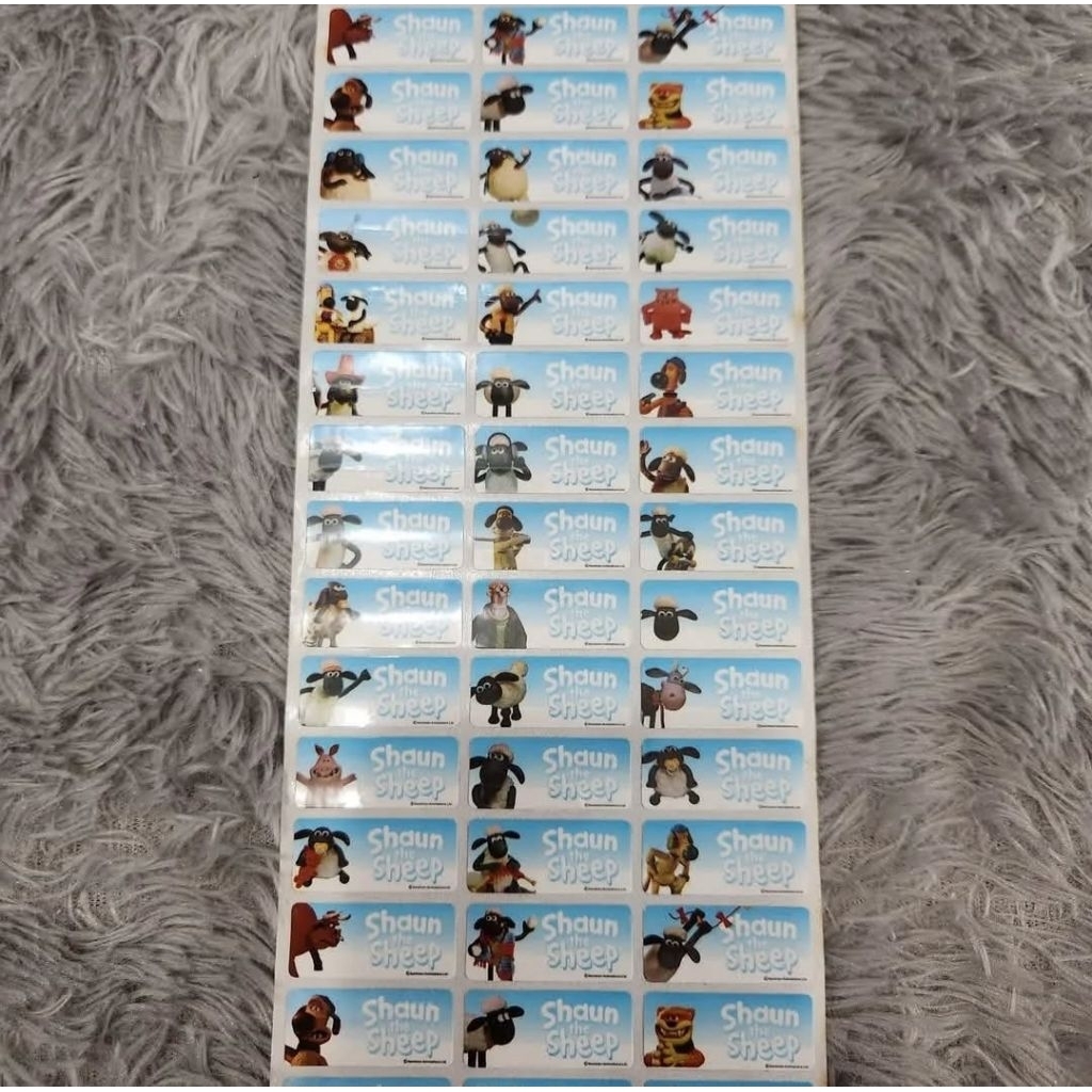 

STIKER NAMA WATERPROOF SIZE M/STIKER NAMA MOTIF/STIKER NAMA KARAKTER SHAUN THE SHEEP/STIKER NAMA TERBARU