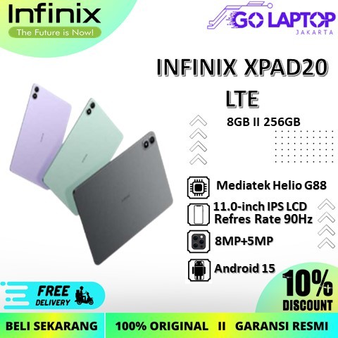 TABLET INFINIX XPAD20  LTE RAM 8GB 256GB GARANSI RESMI