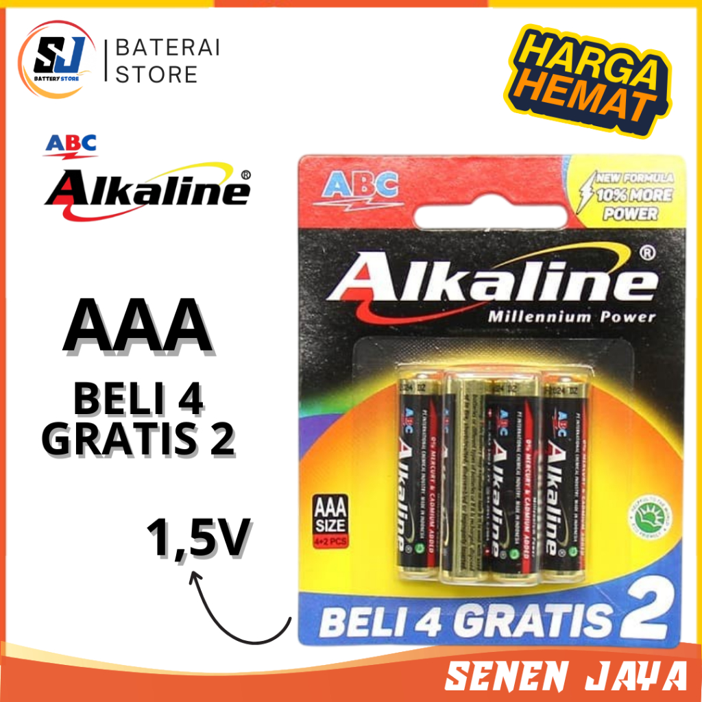 ABC Alkaline  AAA A3 4+2 Batre ABC Alkaline AAA Batre AAA Alkaline ABC 1.5V 6 PCS Batre ABC AAA