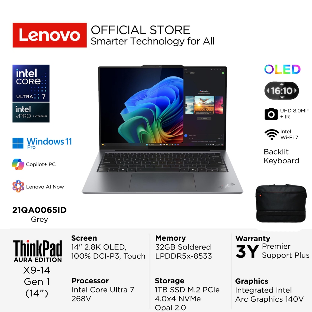 Lenovo ThinkPad X9 14 Gen 1 65ID Intel Core Ultra 7 268V vPro Aura Edition 32GB 1TB SSD Integrated I