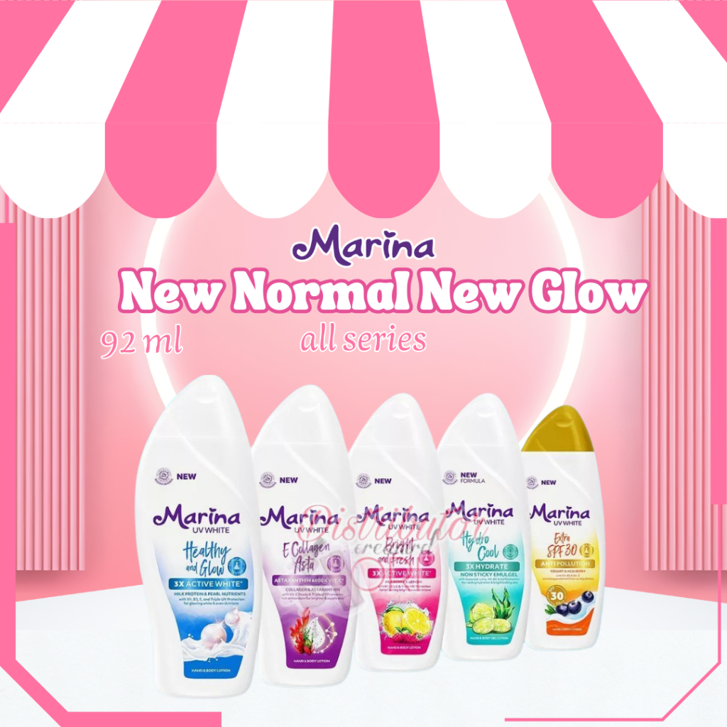 MARINA Hand & Body Lotion UV White 92ml body lotion pencerah tubuh