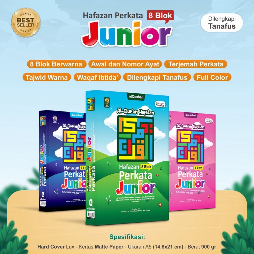 

KODE Q83F BISA CETAK NAMA A5 AL QURAN HAFAZAN PERKATA JUNIOR 8 BLOK Penerbit AlQosbah