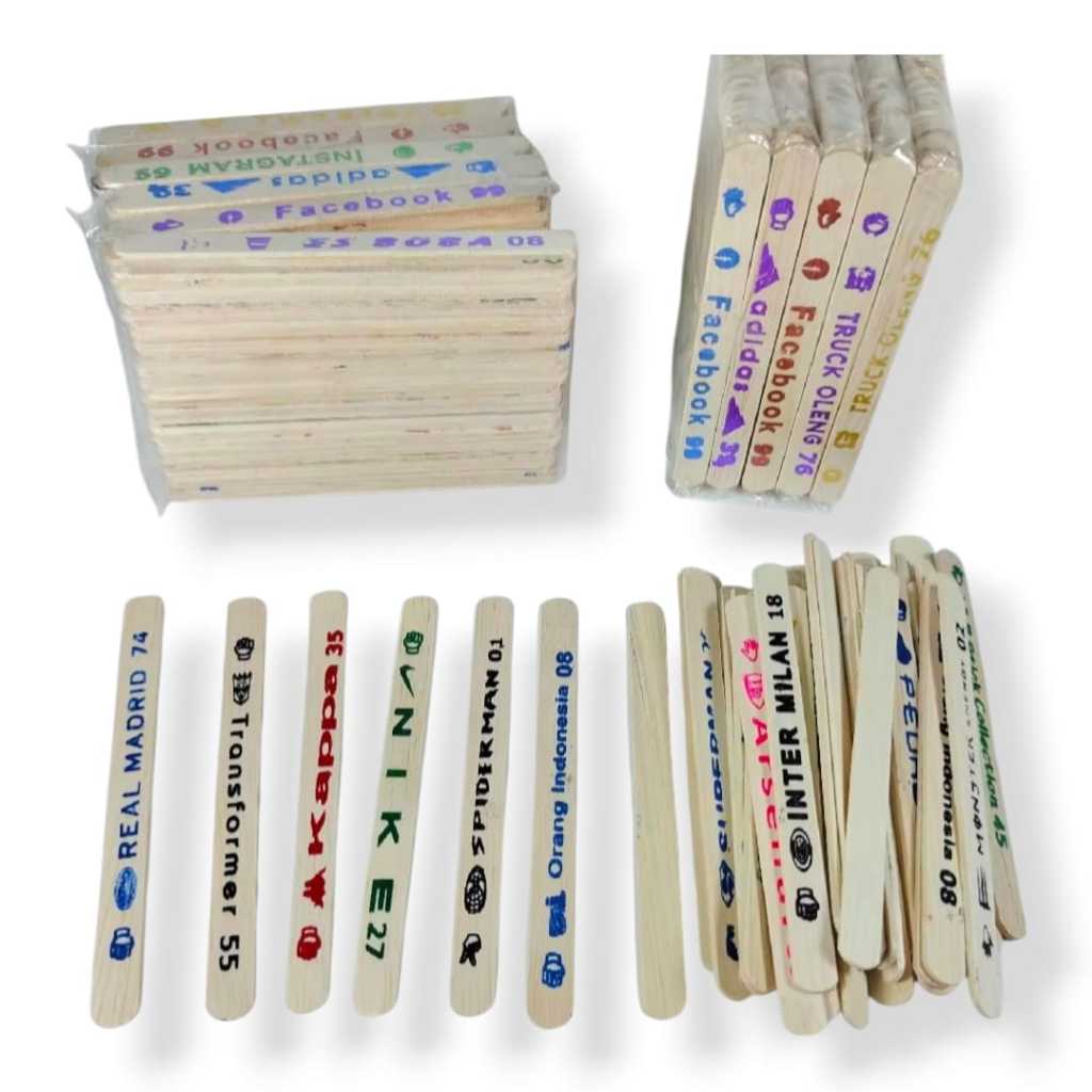 AS888 - Stik Kayu Sablon / Mainan Stik Kayu Es Krim / Stik Kayu Prakarya Dan Kerajinan Tangan