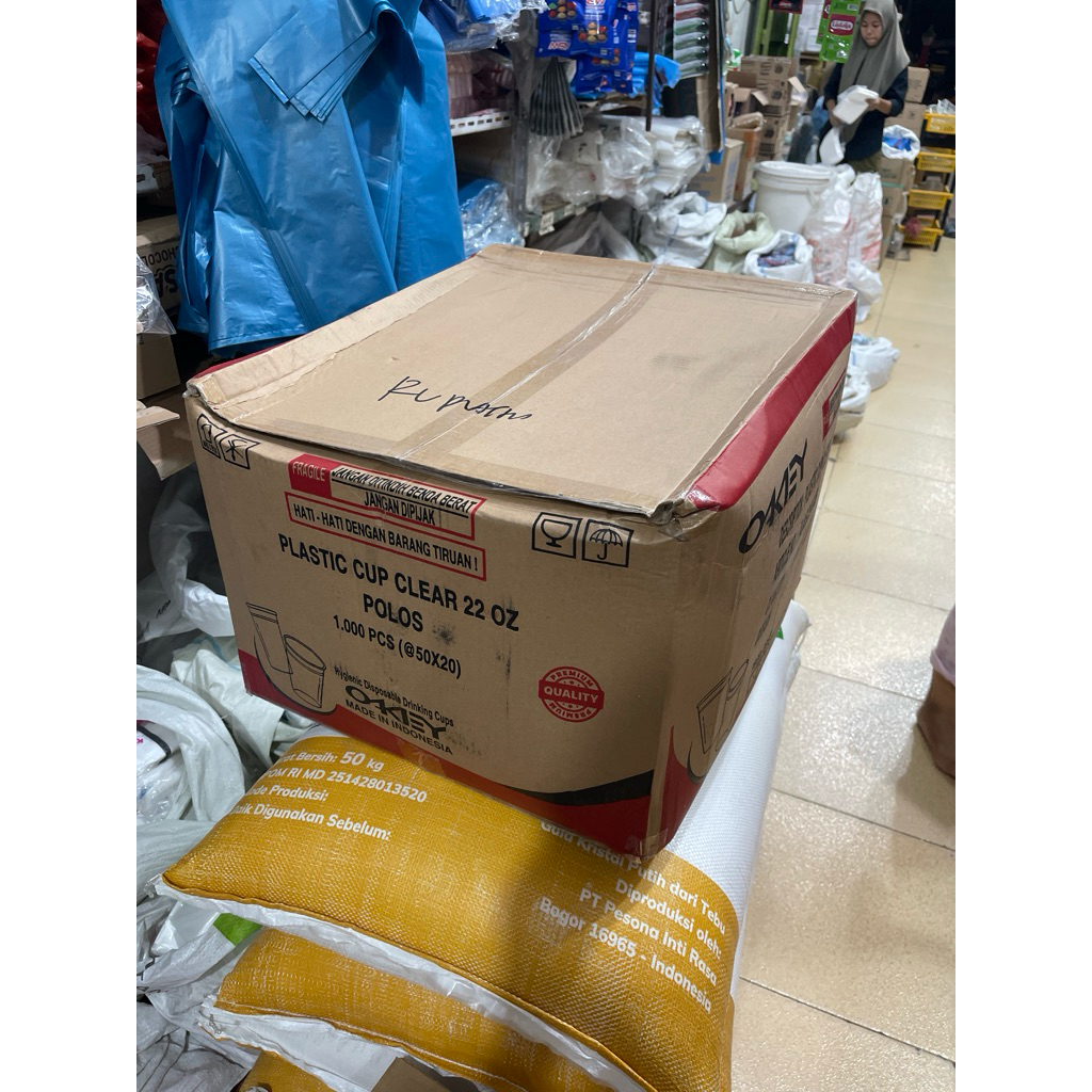 ( 1 Dus ) CUP 22 OZ DATAR TEBAL / CUP ES TEH JUMBO TEBAL