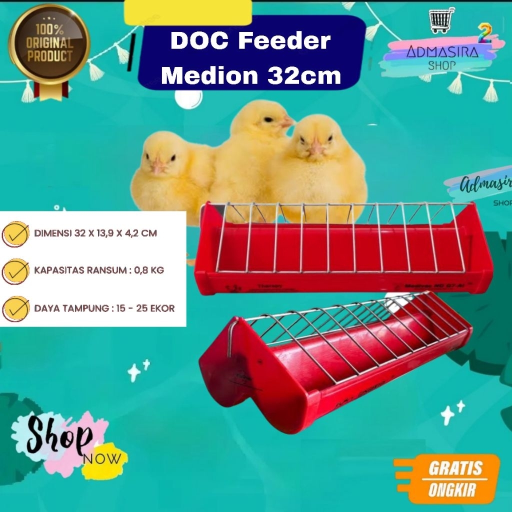 DOC FEEDER Medion Tempat Pakan Ransum Ayam DOC Kecil Kawat