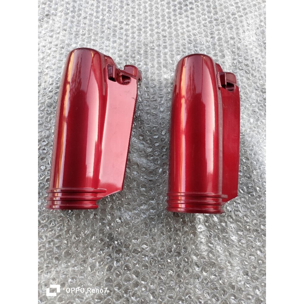 cover shock breaker tutup shock depan Yamaha Alfa merah maron original