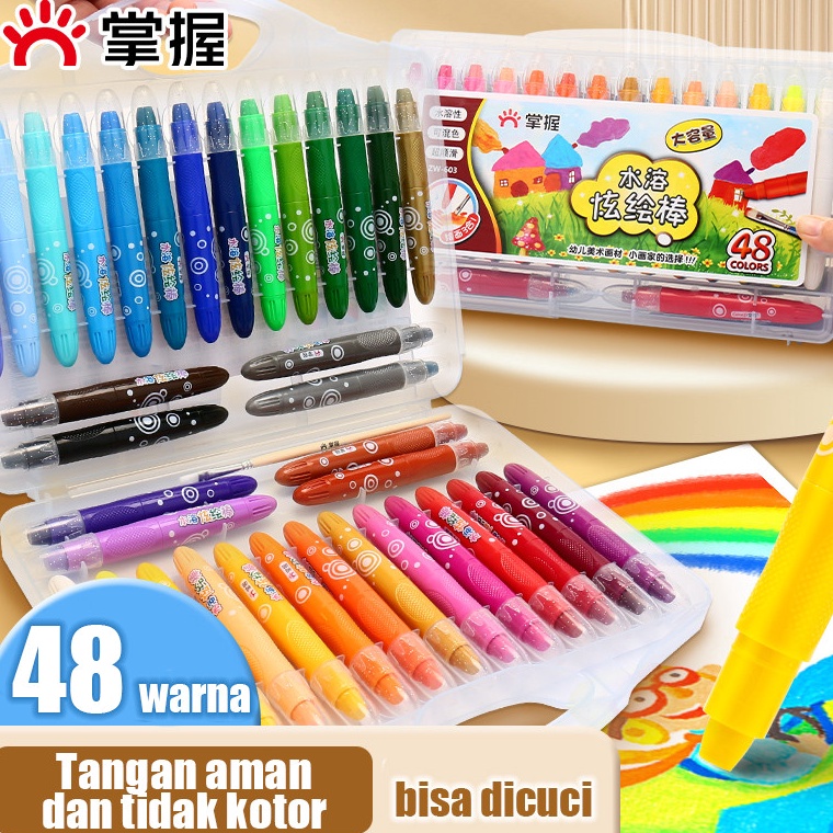 

KODE R85A Grasp Sedang Crayon Original 12243648 Warna Water Soluable Crayon Krayon Mewarnai