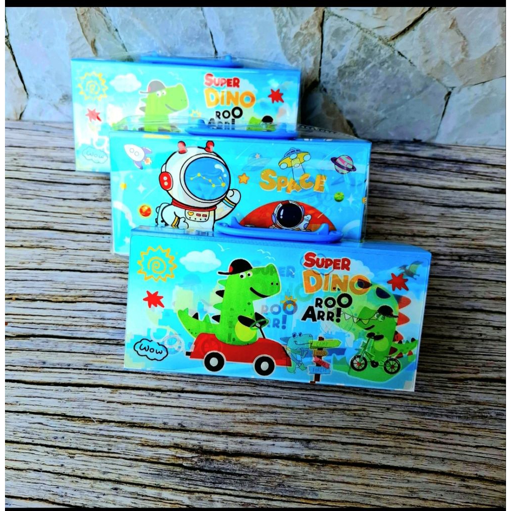 

Kotak Pensil 3D/Tempat Pensil Kode Karakter 3 Tingkat Gambar Astronot/Dino