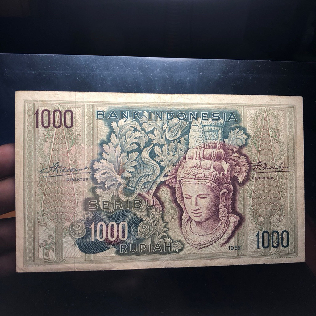 Uang Kuno Rp. 1000 Budaya 1952 Asli 02