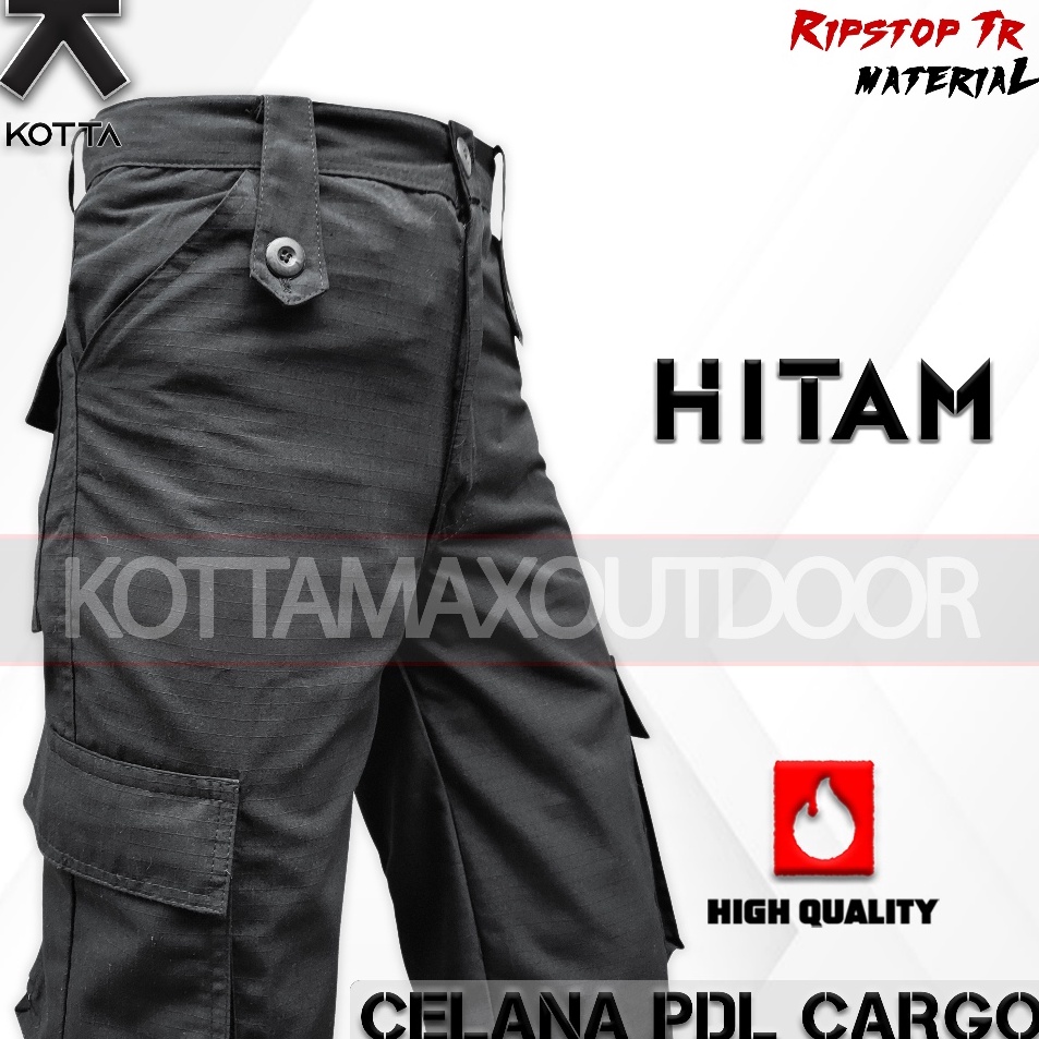 CELANA PDL HITAM PANJANG CARGO LAPANGAN KERJA SATPAM BRIMOB KERJA RIPSTOP PRIA WANITA