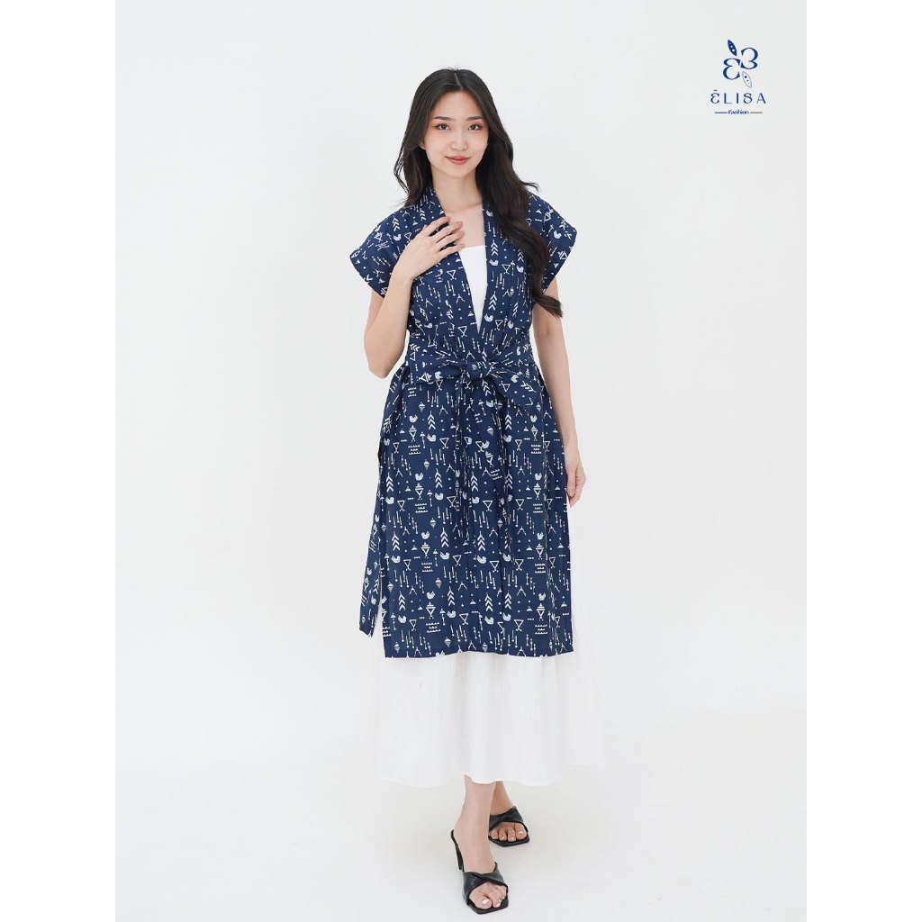 E L I S A | Outer Dress Batik Wanita Modern Long Outer Batik Katun Motif Semesta Bahan Premium
