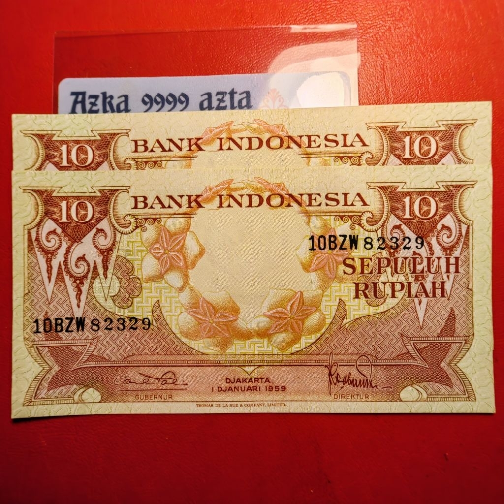 10 rupiah bunga tahun 1959 GRESS ASLI