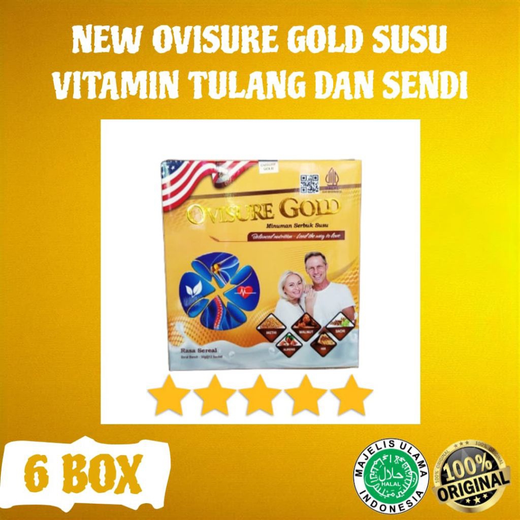 

PAKET 6 BOX NEW OVISURE GOLD ASLI 100% ORIGINAL MILIK SUSU VITAMIN TULANG DAN SENDI