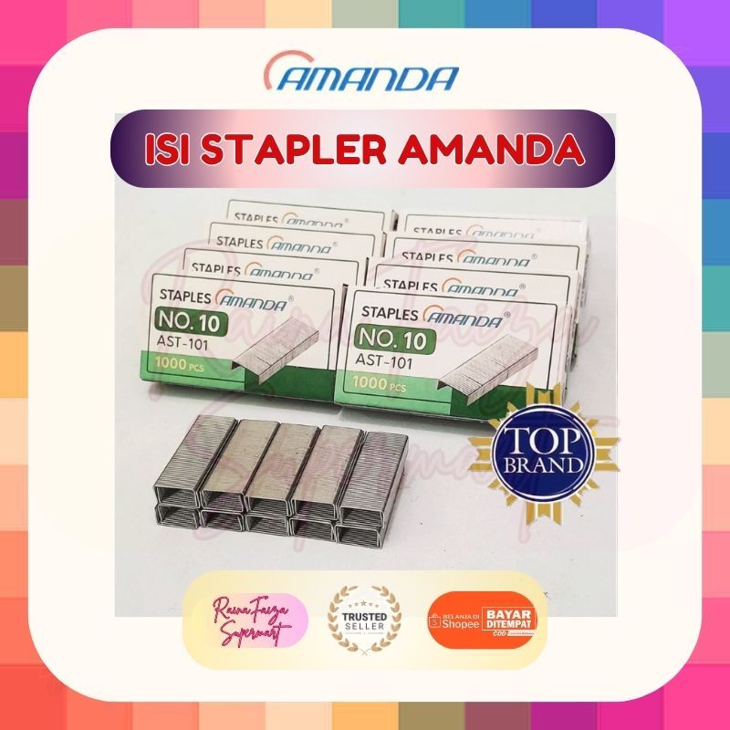 

Isi Staples Amanda No 10 [] 1 Box Isi 10 Kotak [] Isi Stapler Mini Galvanis Murah Anti Macet