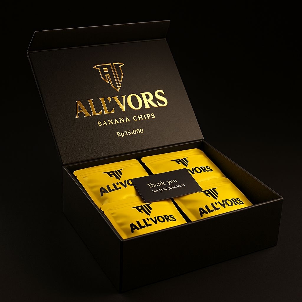

ALL'VORS Banana Chips 500g (New) - Snack Lebaran - Hampers Lebaran - Keripik Pisang Semua Rasa Rasa