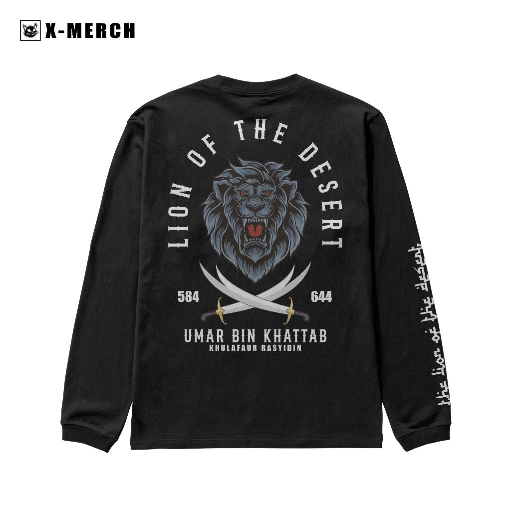 Kaos Distro Ilsamic - UMAR BIN KHATTAB - Lion Of The Desert
