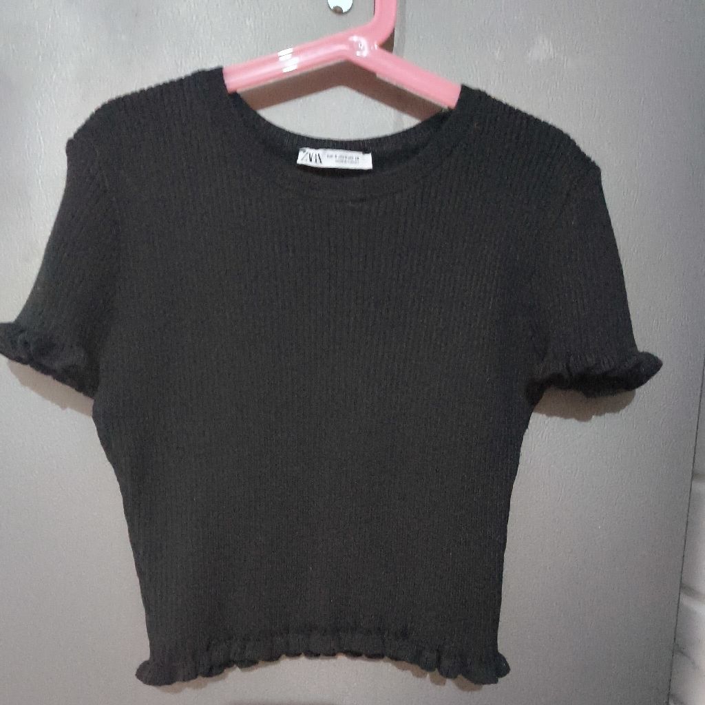 atasan crop top Zara knit