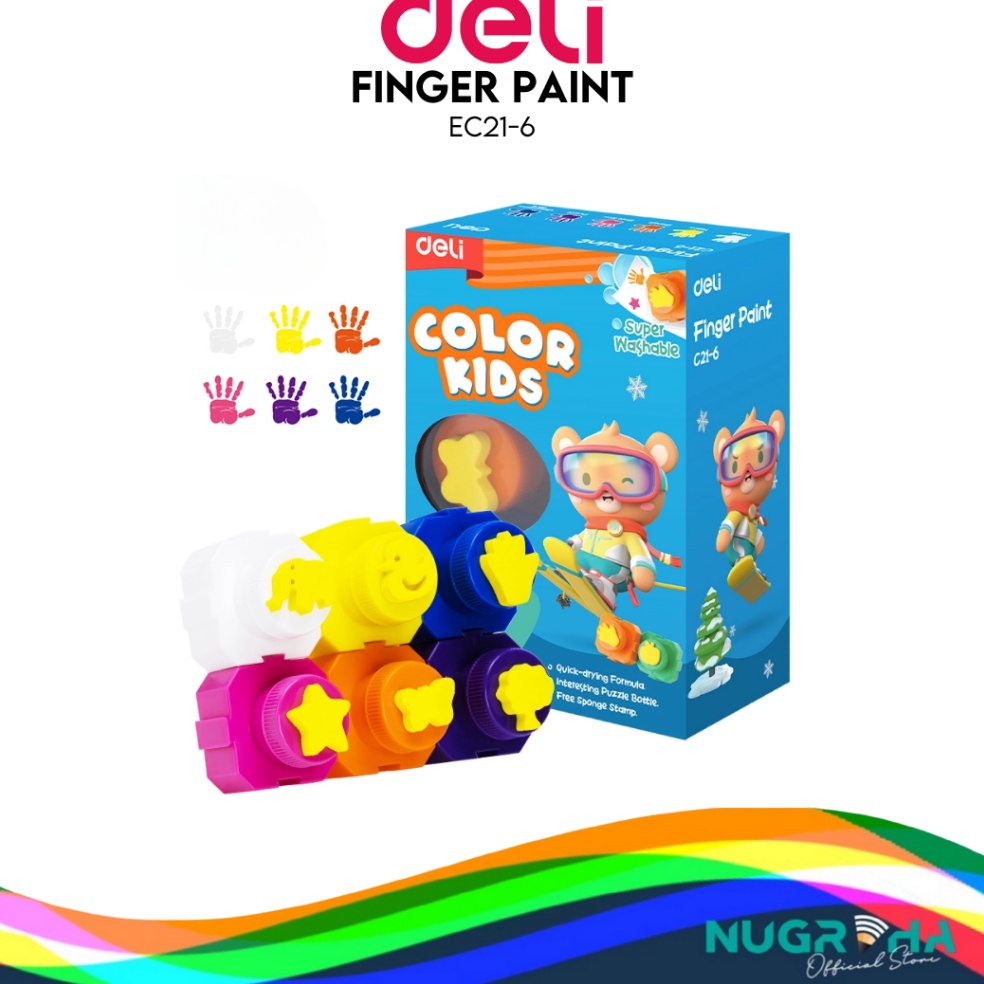 

KODE L65L DELI CAT LUKIS JARI FINGER PAINT STEMPEL C216 6 WARNA