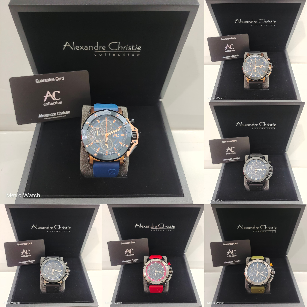 Jam Pria Alexandre Christie AC9205 AC 9205 Strap Rubber Original Garansi Resmi