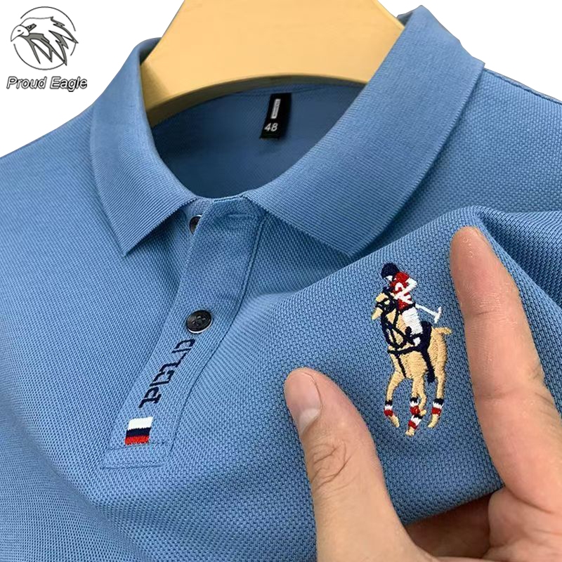 Proud Eagle kaos polo pria hem pria lengan pendek baju kaos polo t shirt