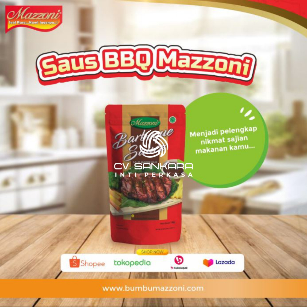 

(EK-17) 1DUS ISI 6 KG Mazzoni Barbeque Sauce 1kg SAOS BBQ MAZONI 1 KG