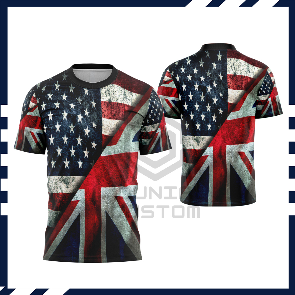 Kaos Bendera Inggris Baju Kaos Pria Bendera Inggris Fullprint