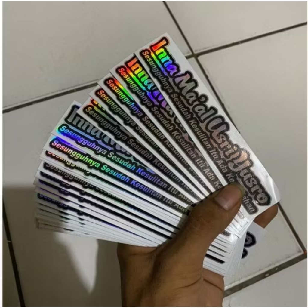 

STICKER Cutting Hologram Stiker CUTTING Inna ma'al usri yusro 14cm