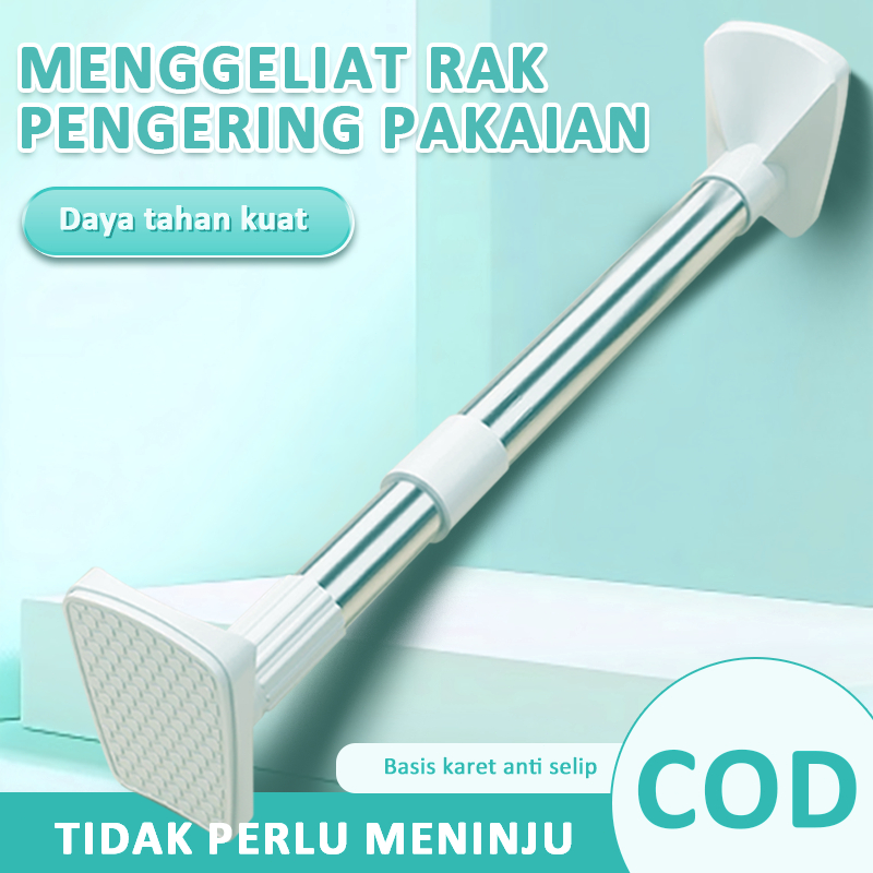 Tiang Jemuran Baju Gantungan Rak Dinding Tanpa Stainless Steel Tiang Serbaguna Tiang Jemuran Tiang