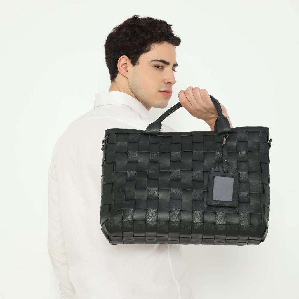 (MALIHA) Man Bag Wicker In Black
