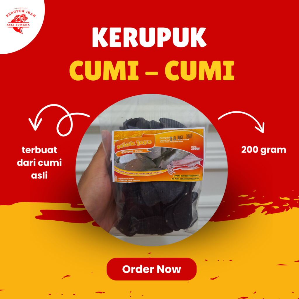 

Kerupuk Cumi Hitam Mentah Asli Khas Juwana Pati 200gram
