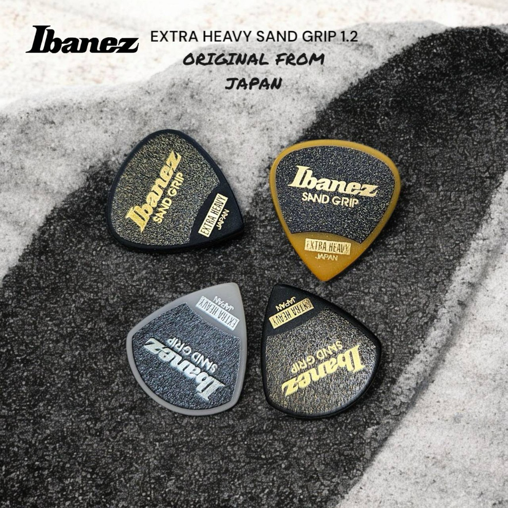 Pick Gitar Ibanez PA16XSG Sand Grip Teardrop Extra Heavy 1.2 Original From Japan